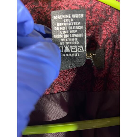 Dialogue women’s maroon and black tapestry coat 16 vintage - Picture 4 of 5